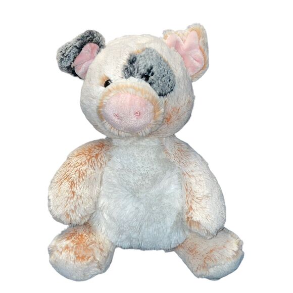 Aurora Spotted Pig Plush Percy Stuffed Animal Toy Pink Gray Piglet White 11" - Picture 7 of 7